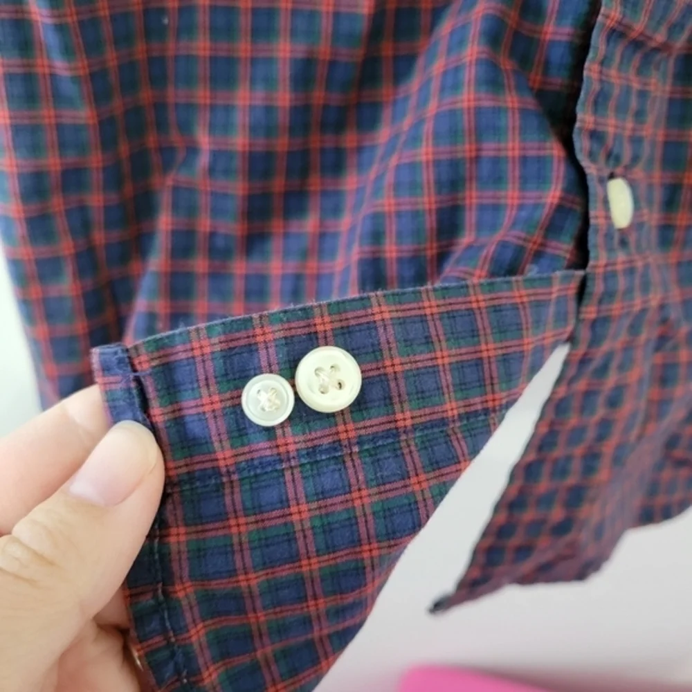 Ralph Lauren Plaid Button Down Shirt Size Boys XL (18-20)‎ Holiday Preppy